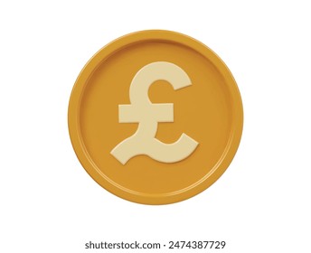  Pound icon 3d render illustration