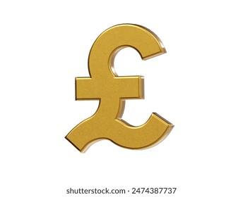  Pound icon 3d render illustration