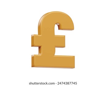  Pound icon 3d render illustration