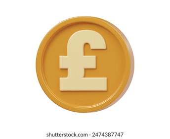  Pound icon 3d render illustration