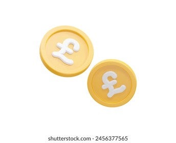 Pound icon 3d rendering illustration element