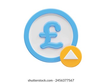 Pound icon 3d rendering illustration element
