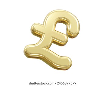 Pound icon 3d rendering illustration element