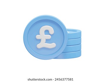Pound icon 3d rendering illustration element