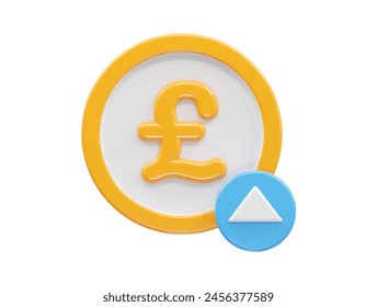 Pound icon 3d rendering illustration element