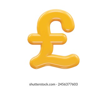 Pound icon 3d rendering illustration element