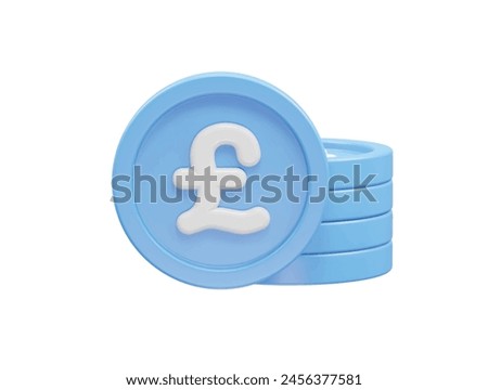 Pound icon 3d rendering illustration element