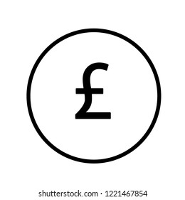 Pound icon in circle. Vector Illustration