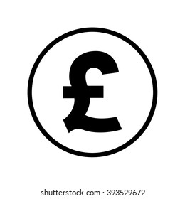 Pound icon in circle . Vector illustration