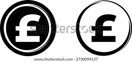 Pound icon in circle . Vector illustration