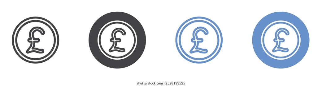 Pound icon Flat art in black and white isolated