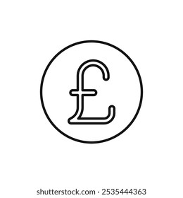 Pound Icon Flat art illustration in outline