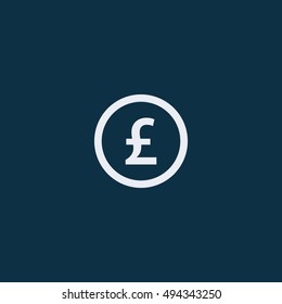 Pound icon in a flat design in black color. Vector illustration