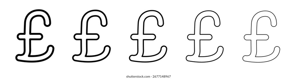 Logotipo de conjunto de ilustración plana de icono de libra