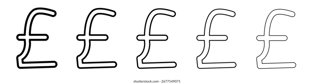 Pfund Symbol flache Illustration Set Logo