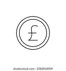 Pound icon Flat isolated outline sign