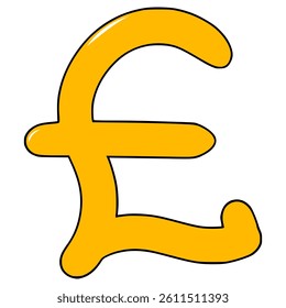pound icon illustration hand drawn isolated vector
