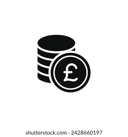 Pound icon isolated on white background