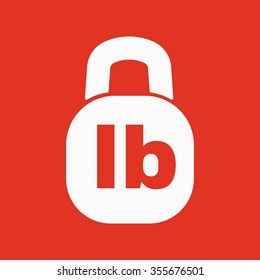 The pound icon. Lb and weight symbol. Flat Vector illustration