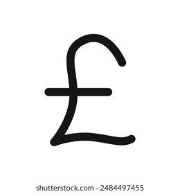 Pound icon linear vector graphics sign