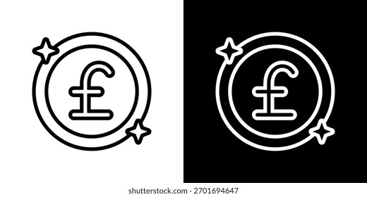 Conjunto de iconos de libra. Diseño De Línea Limpia Con Versiones Claras Y Oscuras Para Un Uso Versátil.