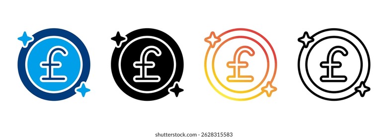 Conjunto de iconos de libra Colección de estilo diferente