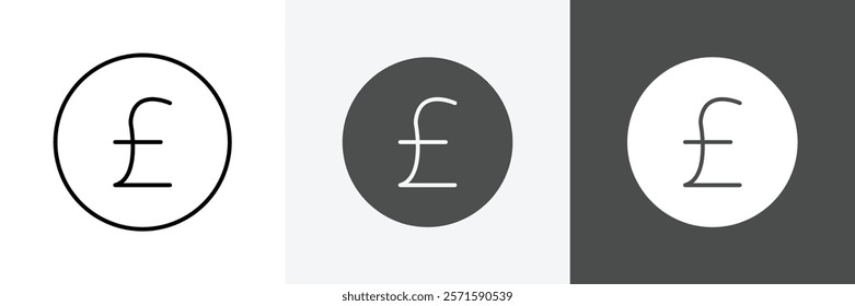 Pound icon set vector art