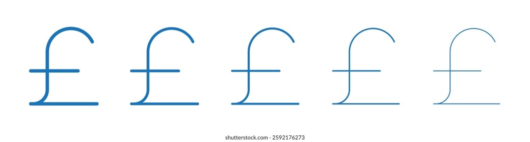 Pound icon Symbol collection thin outline set