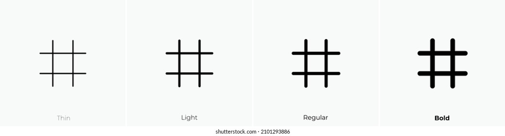 pound icon. Thin, Light Regular And Bold style design isolated on white background