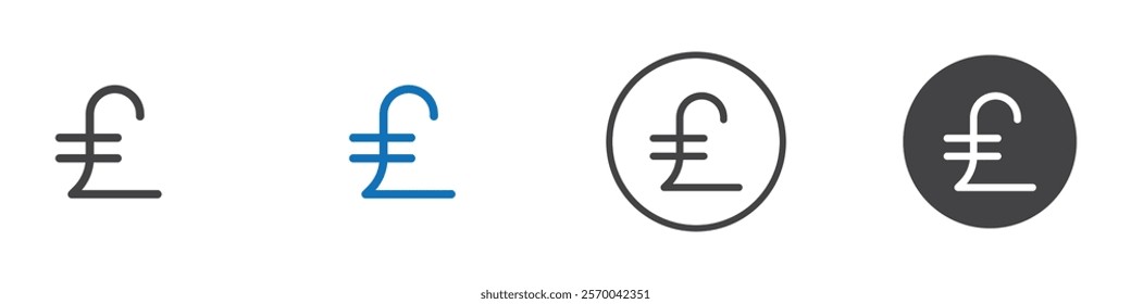 Pound icon Thin line art isolated