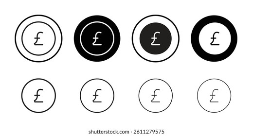 Pound icon Thin line art collection