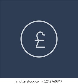 Pound icon. Trendy flat vector line Pound icon on dark blue background from business   collection. 
