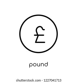 Pound icon. Trendy modern flat linear vector Pound icon on white background from thin line business collection, editable outline stroke vector illustration