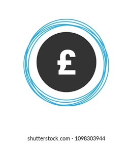 Pound  icon. Vector illustration. Designed for for web, app.