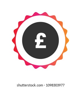Pound  icon. Vector illustration. Designed for for web, app.
