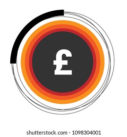 Pound  icon. Vector illustration. Designed for for web, app.