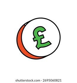 Icono de libra con fondo blanco Ilustración de stock de Vector