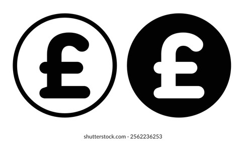 Pound Icons pack in outlined and flat versions