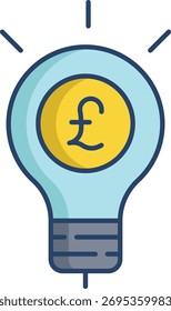 pound Idea diseño de icono de color lineal