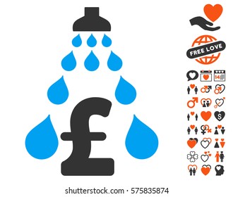 Pound Laundering pictograph with bonus amour pictograph collection. Vector illustration style is flat iconic elements for web design, app user interfaces.