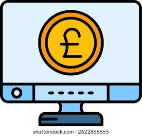 Diseño de icono de Vector de línea de libra