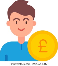 Diseño de icono de Vector de línea de libra