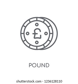 Pound linear icon. Modern outline Pound logo concept on white background from Cryptocurrency economy and finance collection. Suitable for use on web apps, mobile apps and print media.