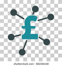 Pound Links vector pictogram. Illustration style is a flat iconic bicolor soft blue symbol on a transparent background.