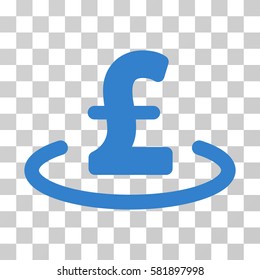 Pound Location vector pictograph. Illustration style is a flat iconic cobalt symbol on a transparent background.