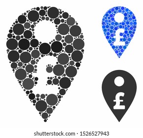 Pound map marker composition for pound map marker icon of circle elements in different sizes and shades. Vector round elements are composed into blue composition.