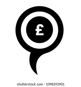 Pound Map Pointer icon. Vector illustration. pound map pointer symbol  Designed for for banks or exchange offices