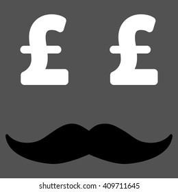 Pound Millionaire Mustache vector icon. 