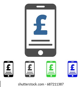 Pound Mobile Payment flat vector icon. Colored pound mobile payment gray, black, blue, green icon variants. Flat icon style for web design.