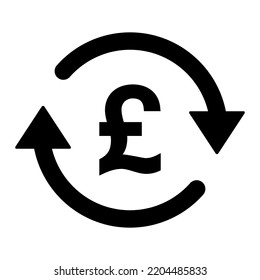 Pound money icon, gbp graphic pay business sign, market economy vector illustration .